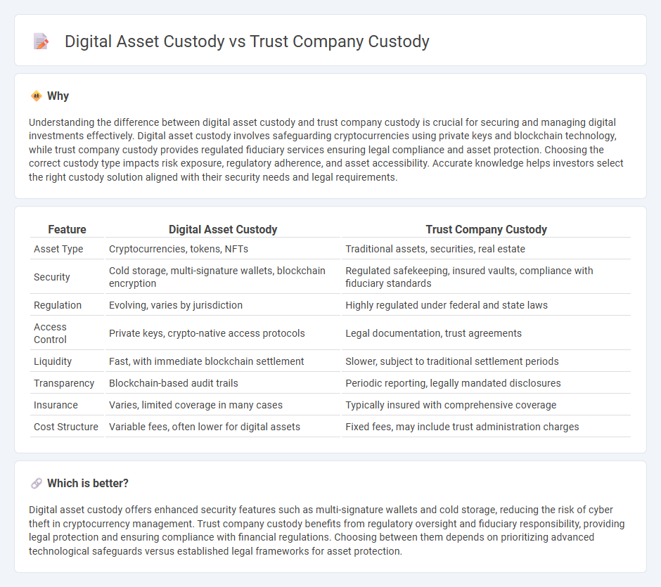 Digital Asset Custody vs Trust Company Custody in Finance