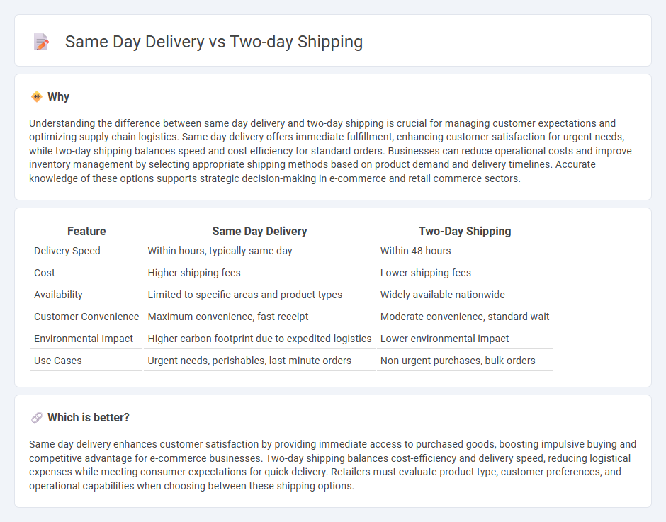 Same Day Delivery vs Two-Day Shipping in Commerce