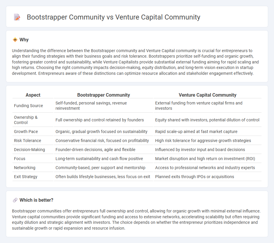 Bootstrapper Community vs Venture Capital Community in Entrepreneurship