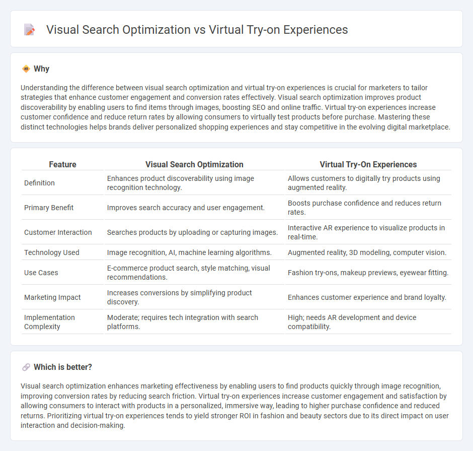 Visual Search Optimization vs Virtual Try-On Experiences in Marketing