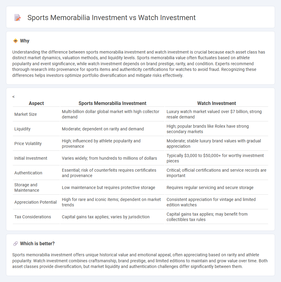 Sports Memorabilia Investment vs Watch Investment in Investment