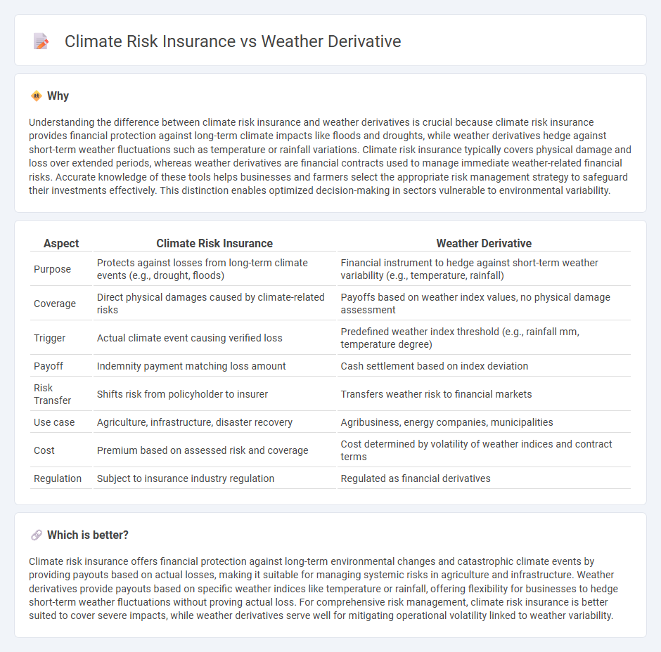 Climate Risk Insurance vs Weather Derivative in Insurance