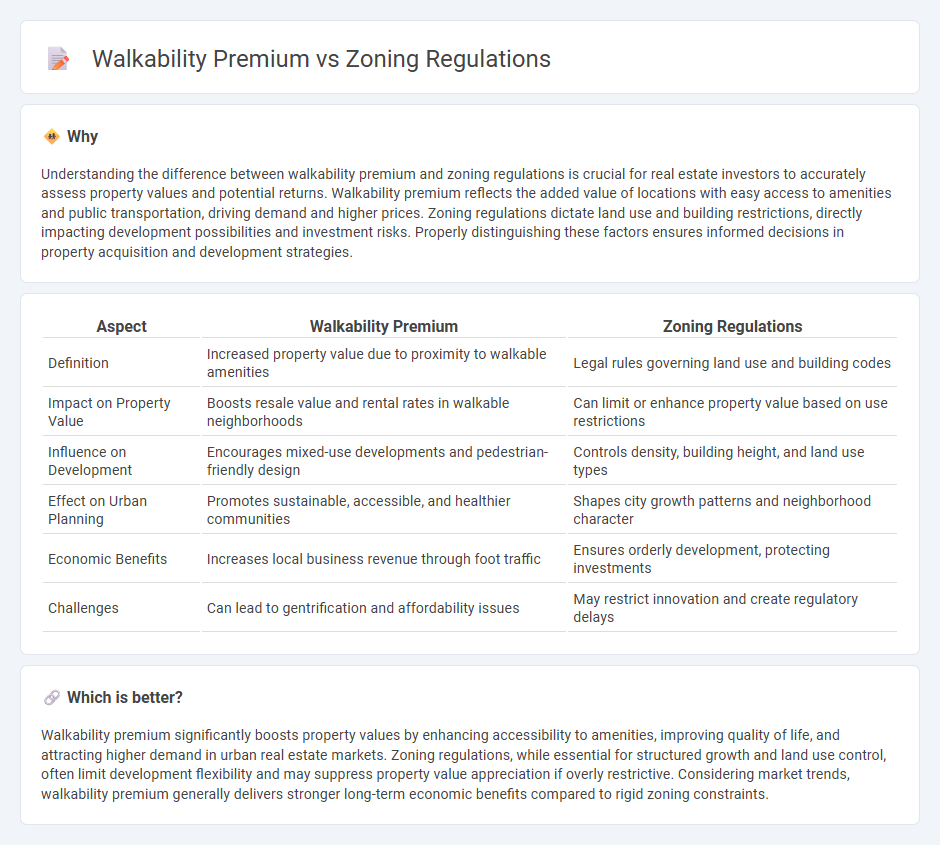 Walkability Premium vs Zoning Regulations in Real Estate