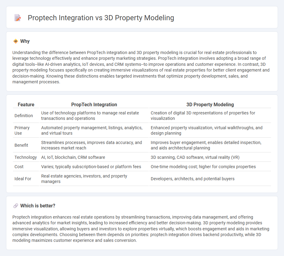 Proptech Integration vs 3D Property Modeling in Real Estate