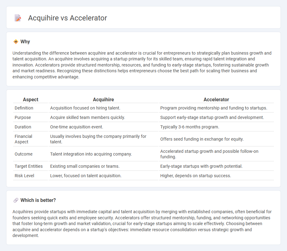Acquihire vs Accelerator in Entrepreneurship