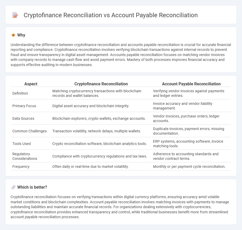 Cryptofinance Reconciliation vs Account Payable Reconciliation in Accounting