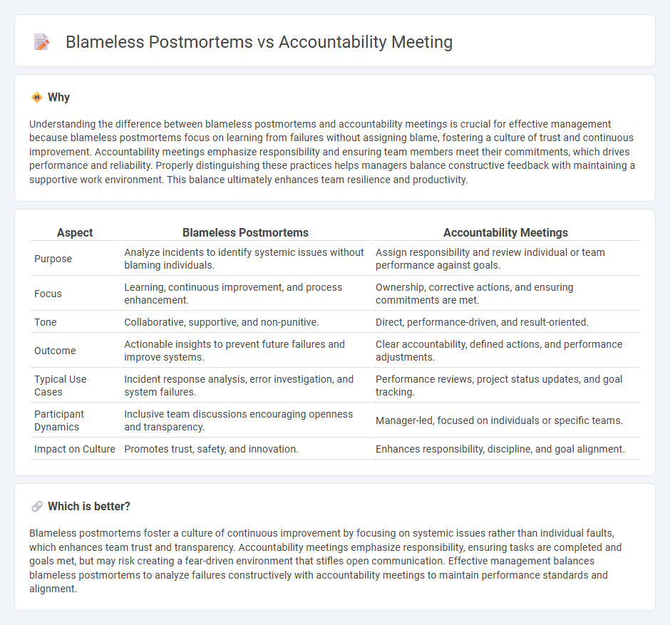 Blameless Postmortems vs Accountability Meeting in Management