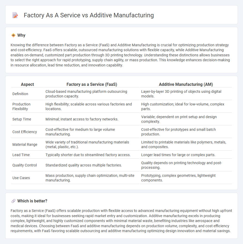 Factory As A Service vs Additive Manufacturing in Manufacturing
