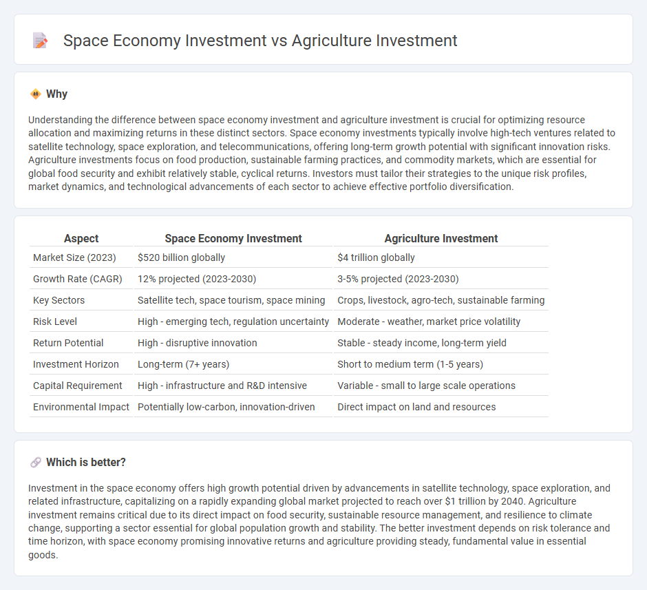 Space Economy Investment vs Agriculture Investment in Investment