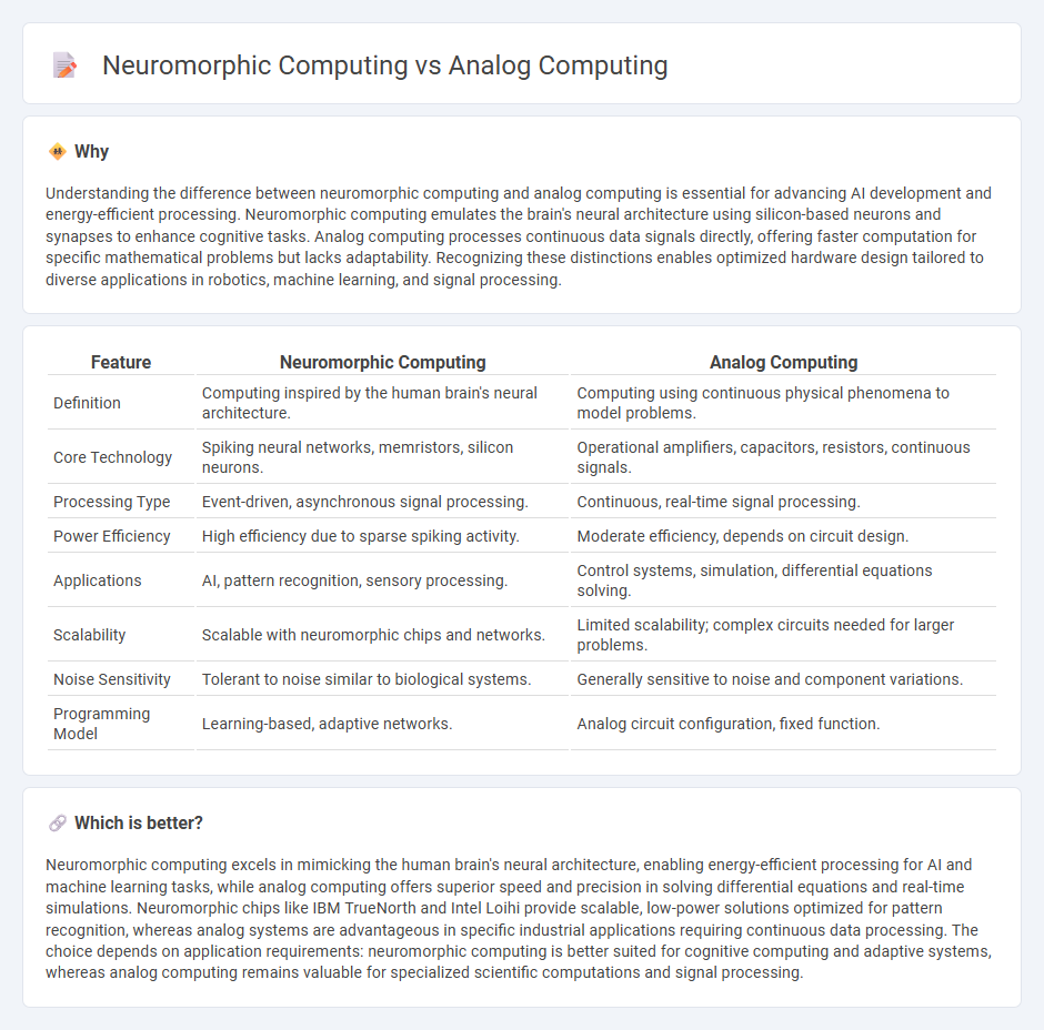 Neuromorphic Computing vs Analog Computing in Technology