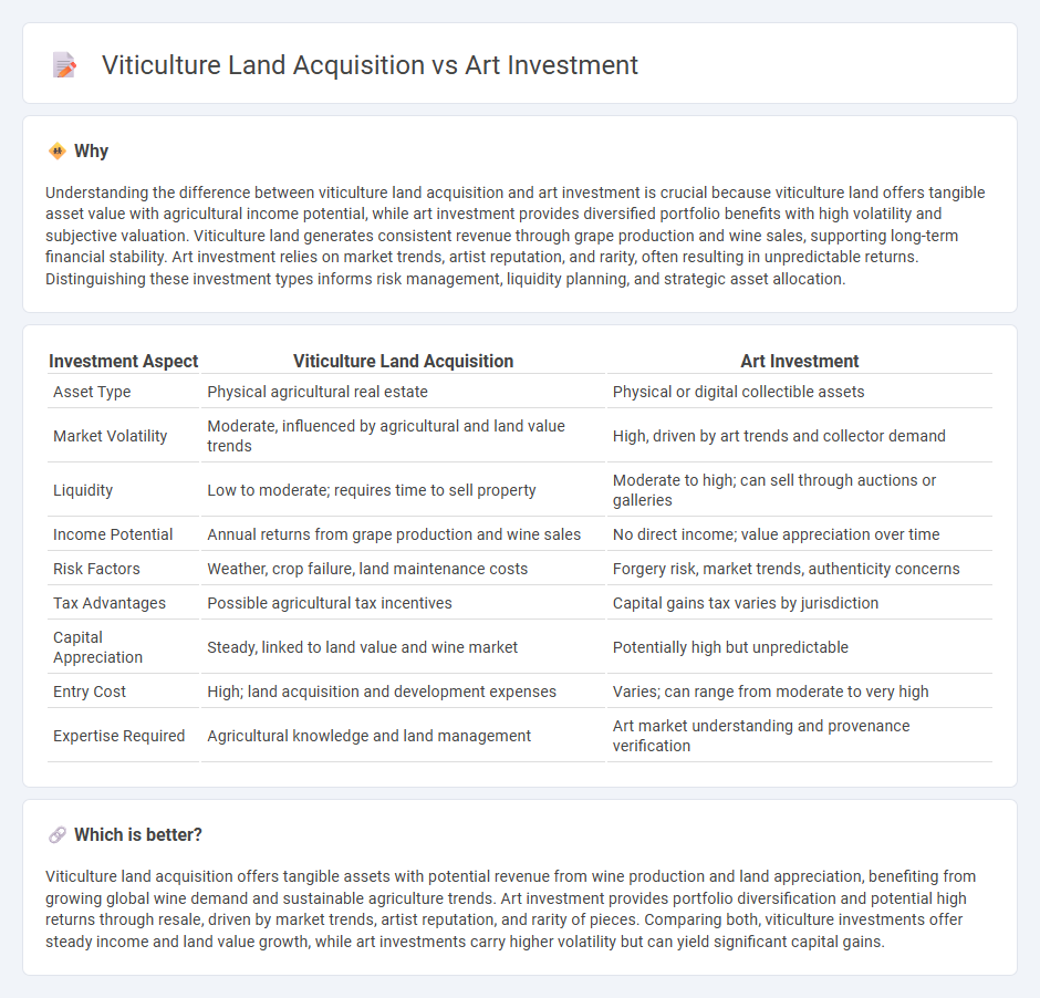 Viticulture Land Acquisition vs Art Investment in Investment