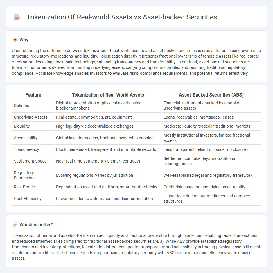 Tokenization Of Real-World Assets vs Asset-Backed Securities in Finance