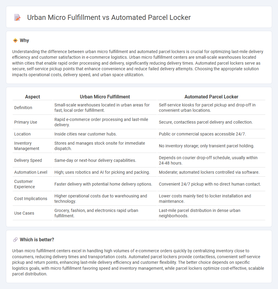 Urban Micro Fulfillment vs Automated Parcel Locker in Logistics