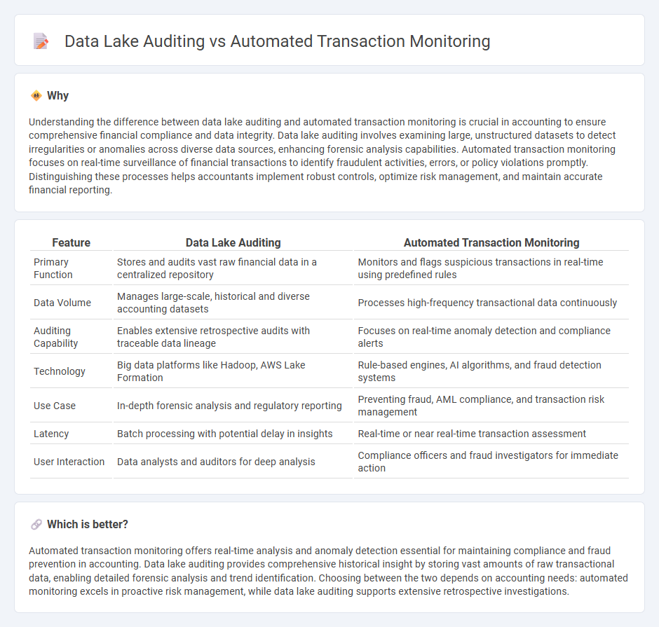 Data Lake Auditing vs Automated Transaction Monitoring in Accounting