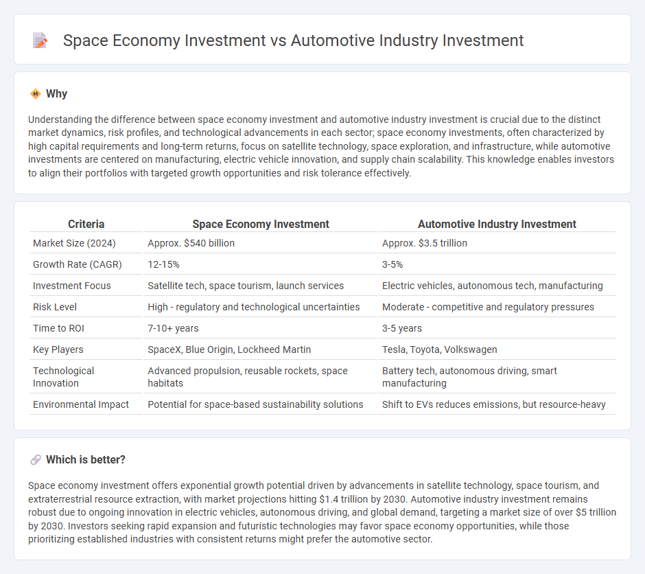 Space Economy Investment vs Automotive Industry Investment in Investment