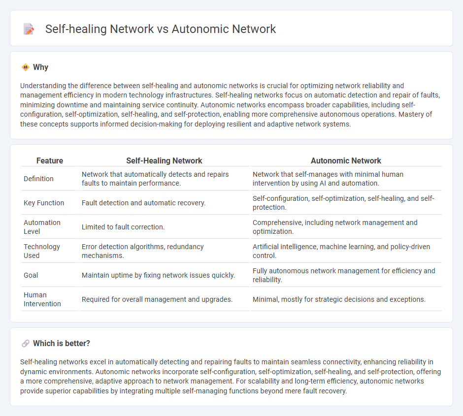 Self-Healing Network vs Autonomic Network in Technology