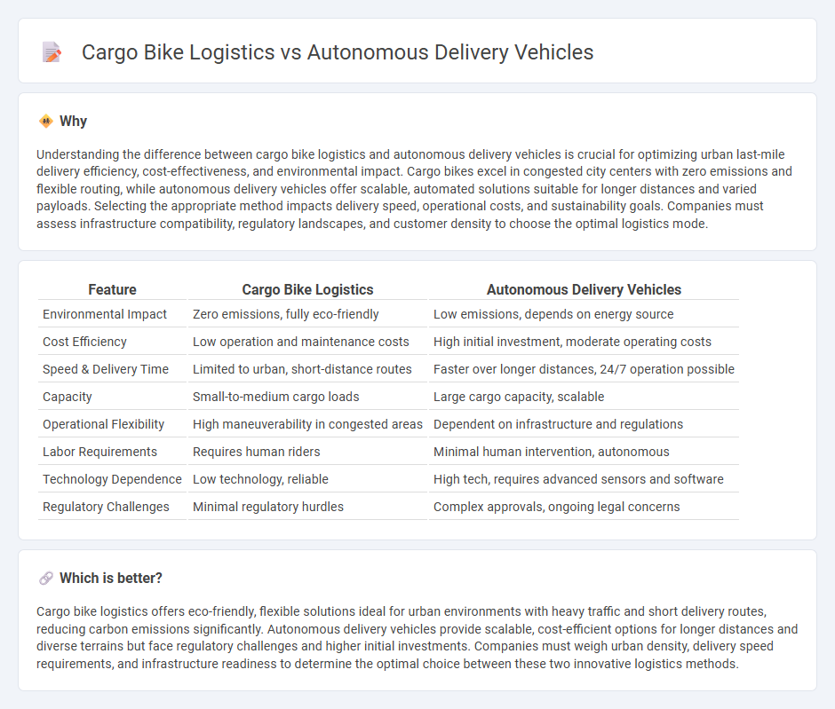 Cargo Bike Logistics vs Autonomous Delivery Vehicles in Logistics