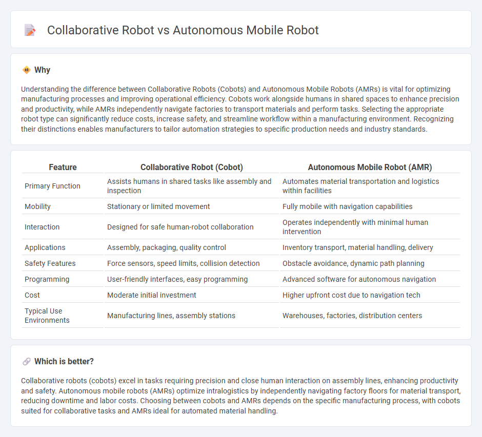 Collaborative Robot vs Autonomous Mobile Robot in Manufacturing