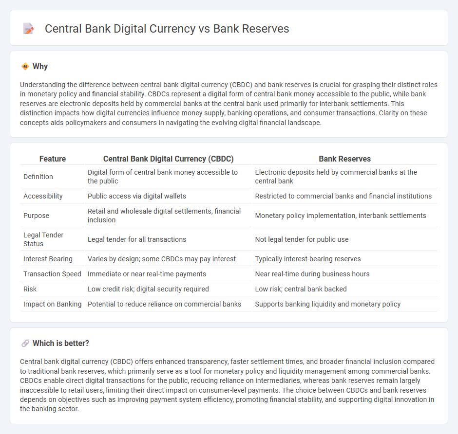 Central Bank Digital Currency vs Bank Reserves in Banking