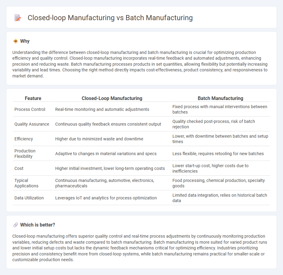Closed-Loop Manufacturing vs Batch Manufacturing in Manufacturing