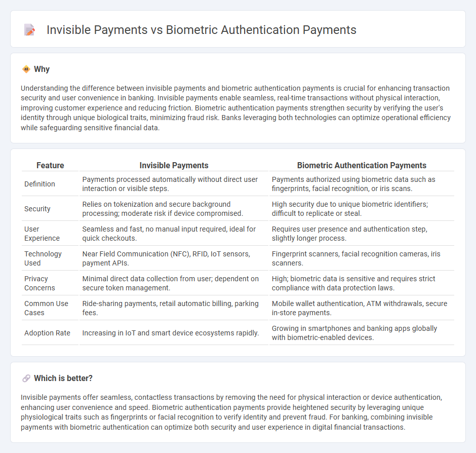 Invisible Payments vs Biometric Authentication Payments in Banking
