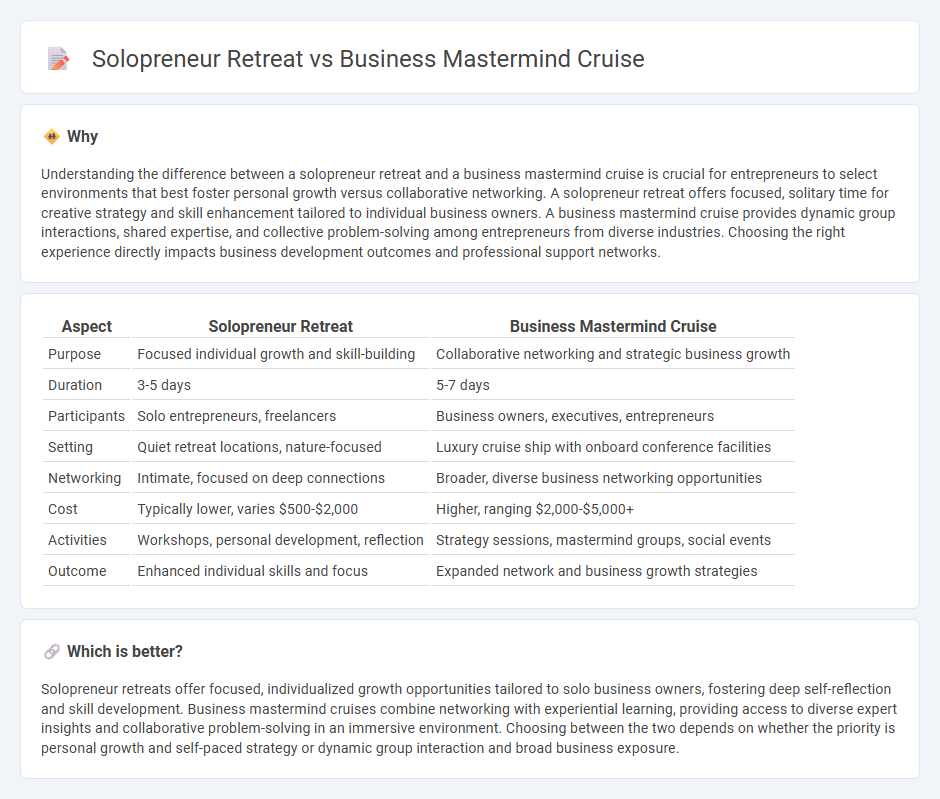 Solopreneur Retreat vs Business Mastermind Cruise in Entrepreneurship