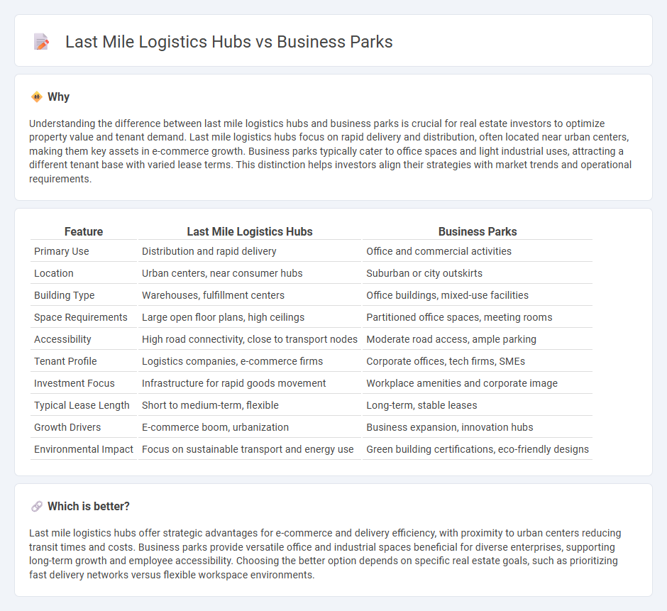 Last Mile Logistics Hubs vs Business Parks in Real Estate