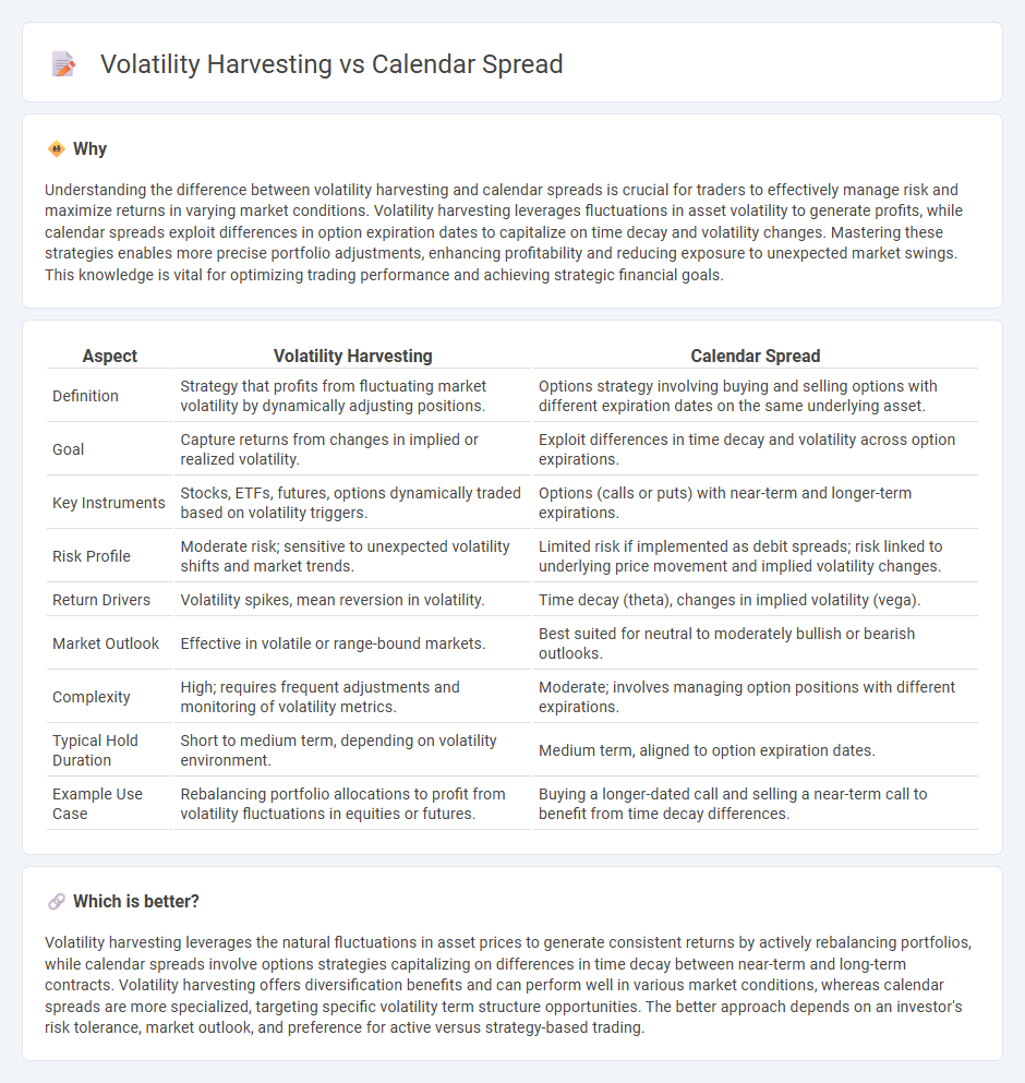 Volatility Harvesting vs Calendar Spread in Trading
