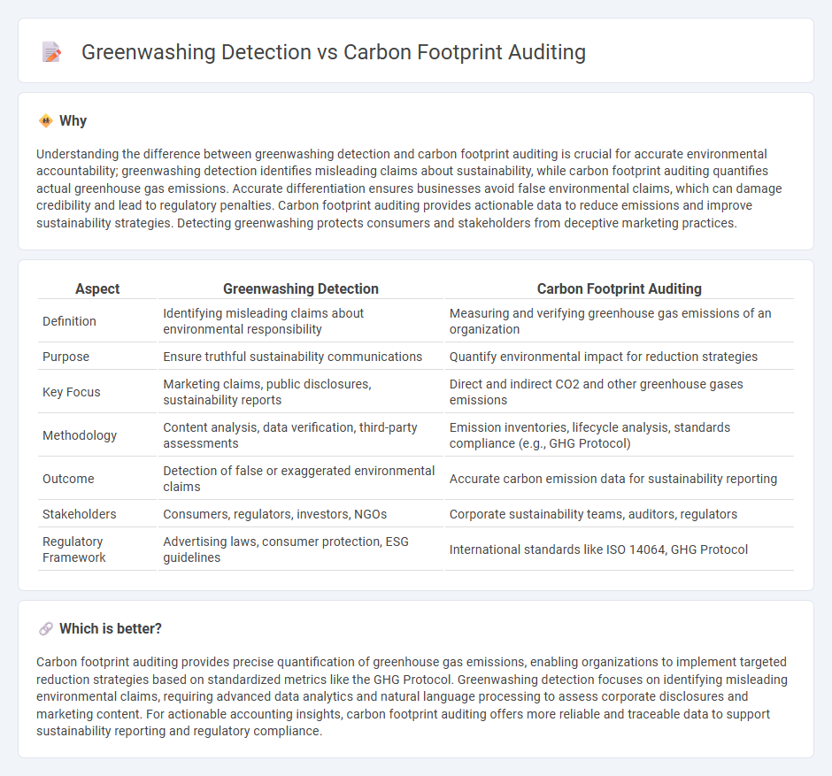 Greenwashing Detection vs Carbon Footprint Auditing in Accounting