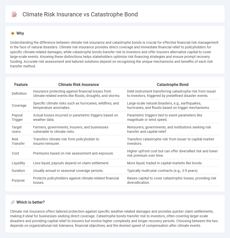 Climate Risk Insurance vs Catastrophe Bond in Insurance