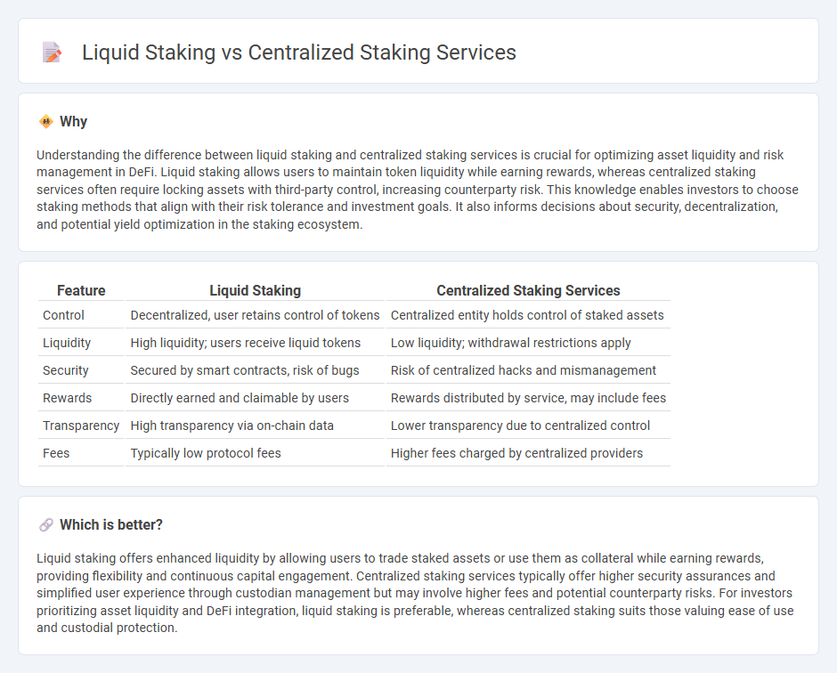 Liquid Staking vs Centralized Staking Services in Finance