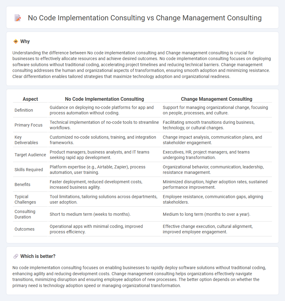 No Code Implementation Consulting vs Change Management Consulting in Consulting