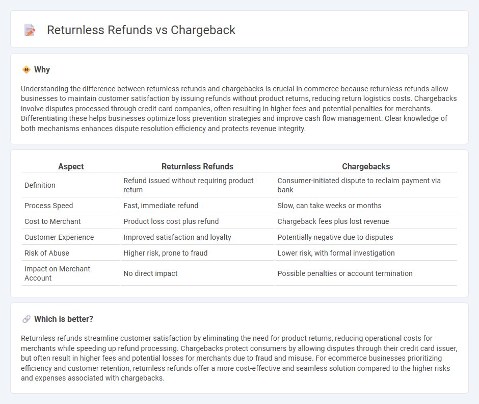 Returnless Refunds vs Chargeback in Commerce