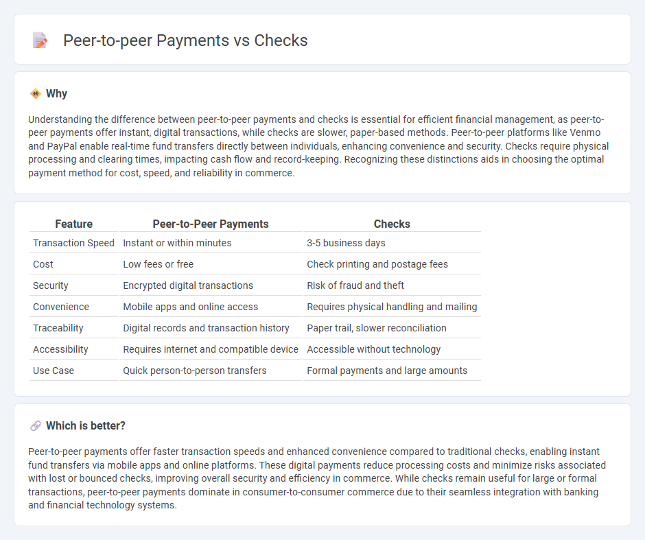 Peer-To-Peer Payments vs Checks in Commerce