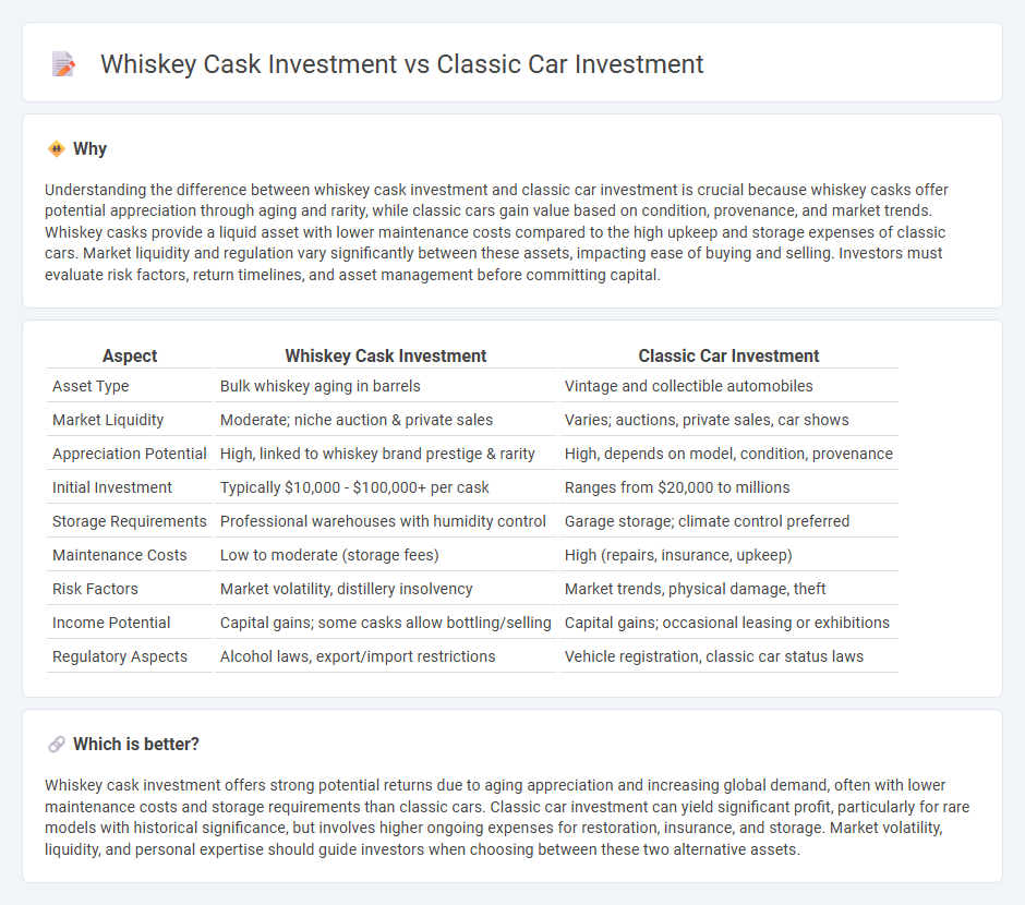 Whiskey Cask Investment vs Classic Car Investment in Investment