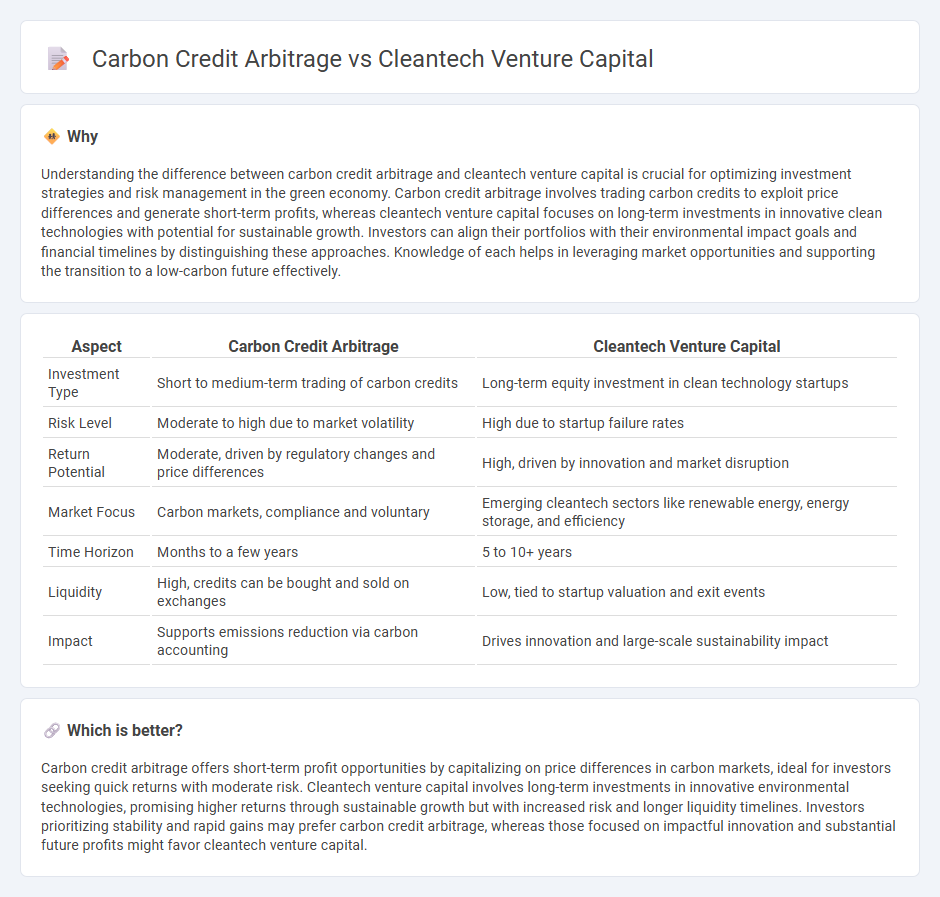 Carbon Credit Arbitrage vs Cleantech Venture Capital in Investment