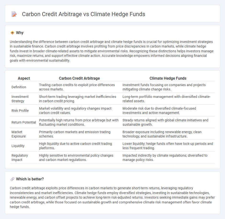 Carbon Credit Arbitrage vs Climate Hedge Funds in Investment