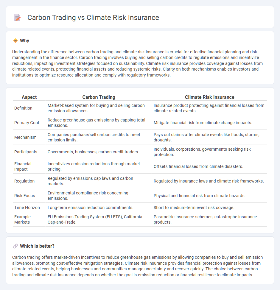 Carbon Trading vs Climate Risk Insurance in Finance