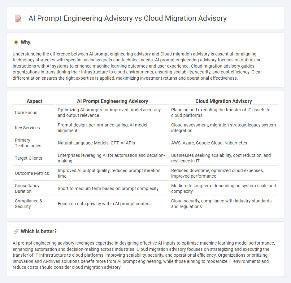 Ai Prompt Engineering Advisory vs Cloud Migration Advisory in Consulting