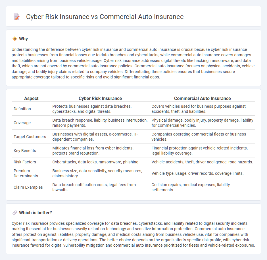 Cyber Risk Insurance vs Commercial Auto Insurance in Insurance
