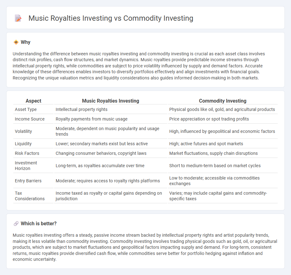 Music Royalties Investing vs Commodity Investing in Investment