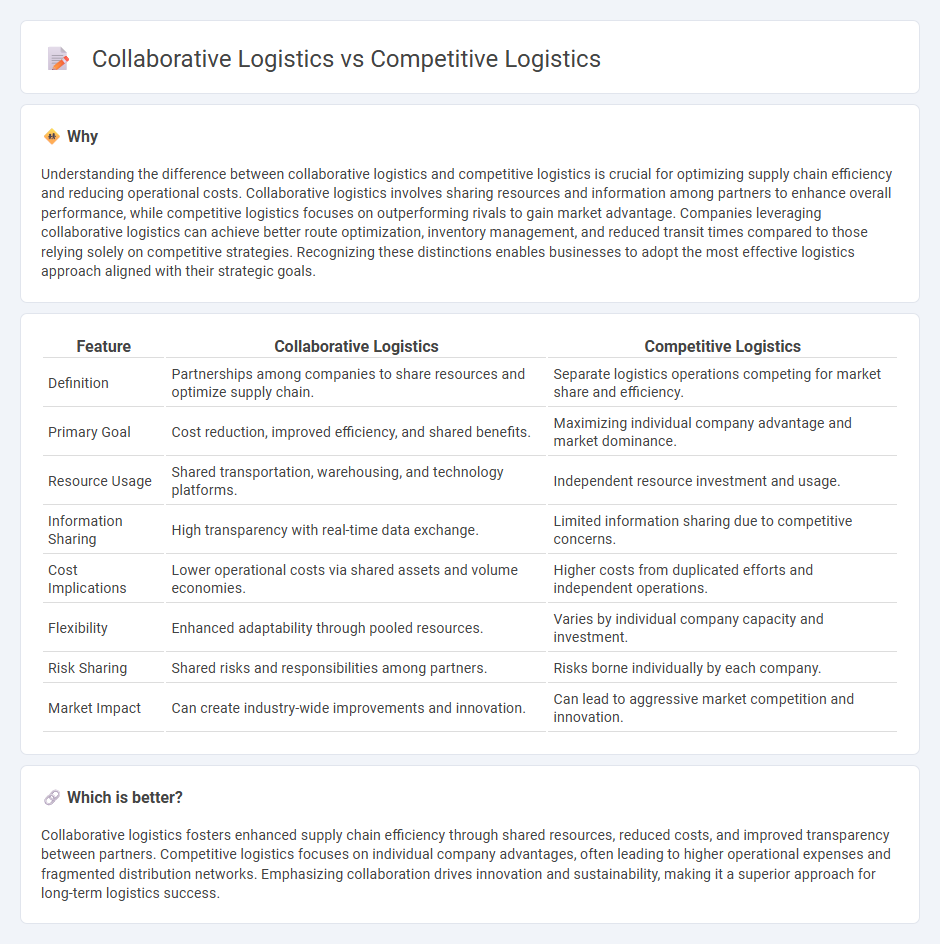 Collaborative Logistics vs Competitive Logistics in Logistics
