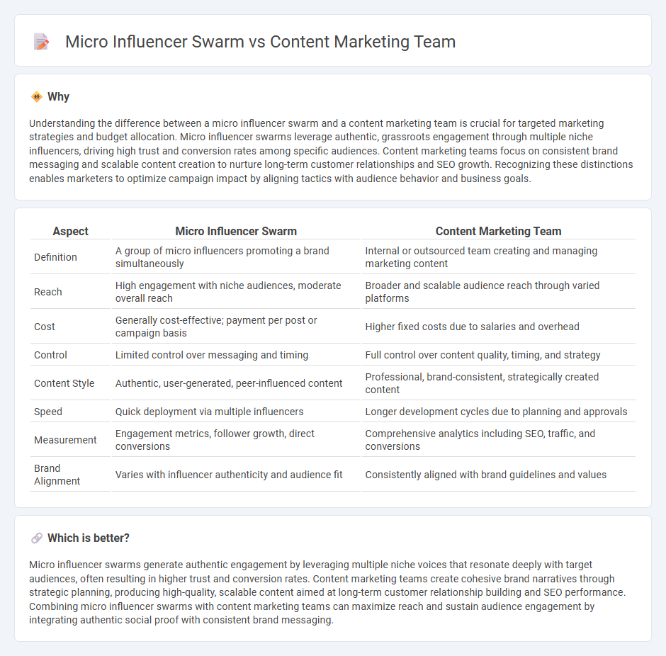 Micro Influencer Swarm vs Content Marketing Team in Marketing