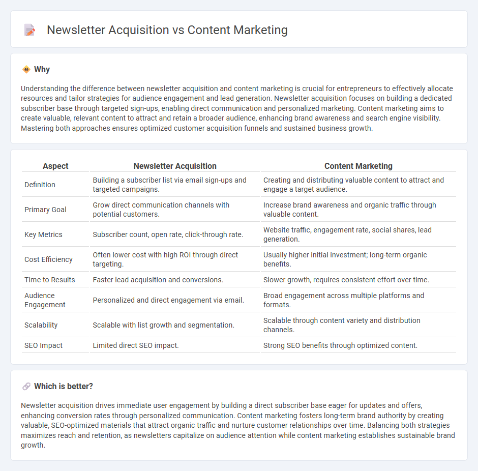 Newsletter Acquisition vs Content Marketing in Entrepreneurship