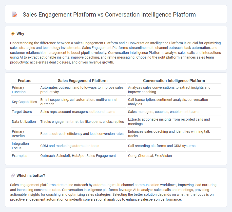 Sales Engagement Platform vs Conversation Intelligence Platform in Sales