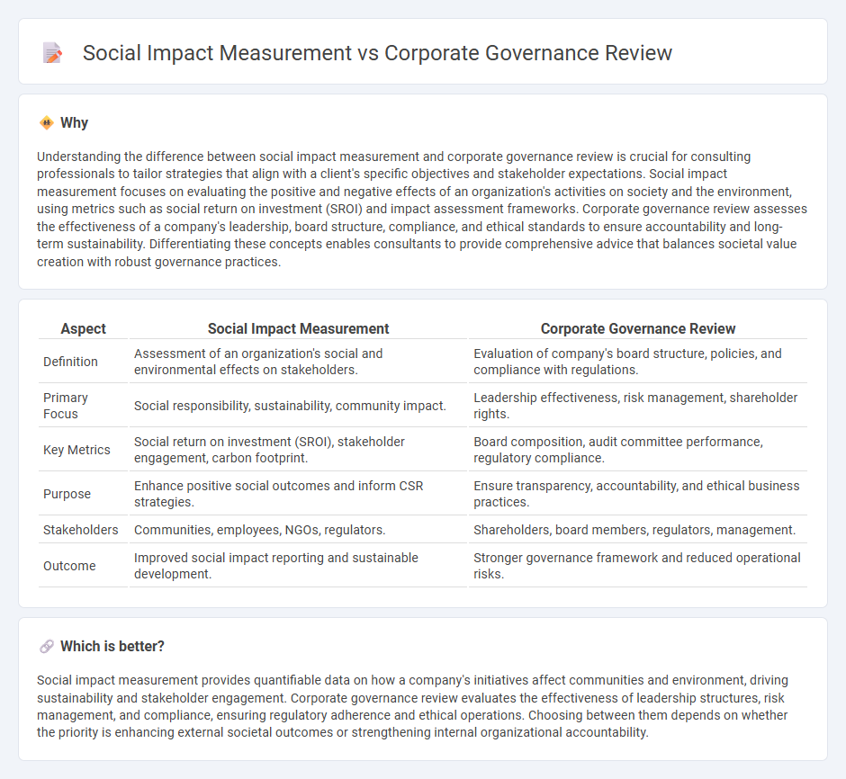 Social Impact Measurement vs Corporate Governance Review in Consulting