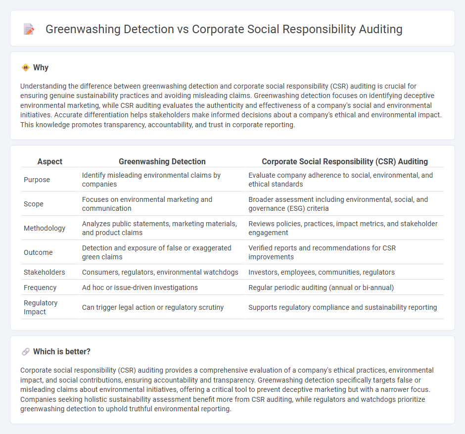 Greenwashing Detection vs Corporate Social Responsibility Auditing in Accounting