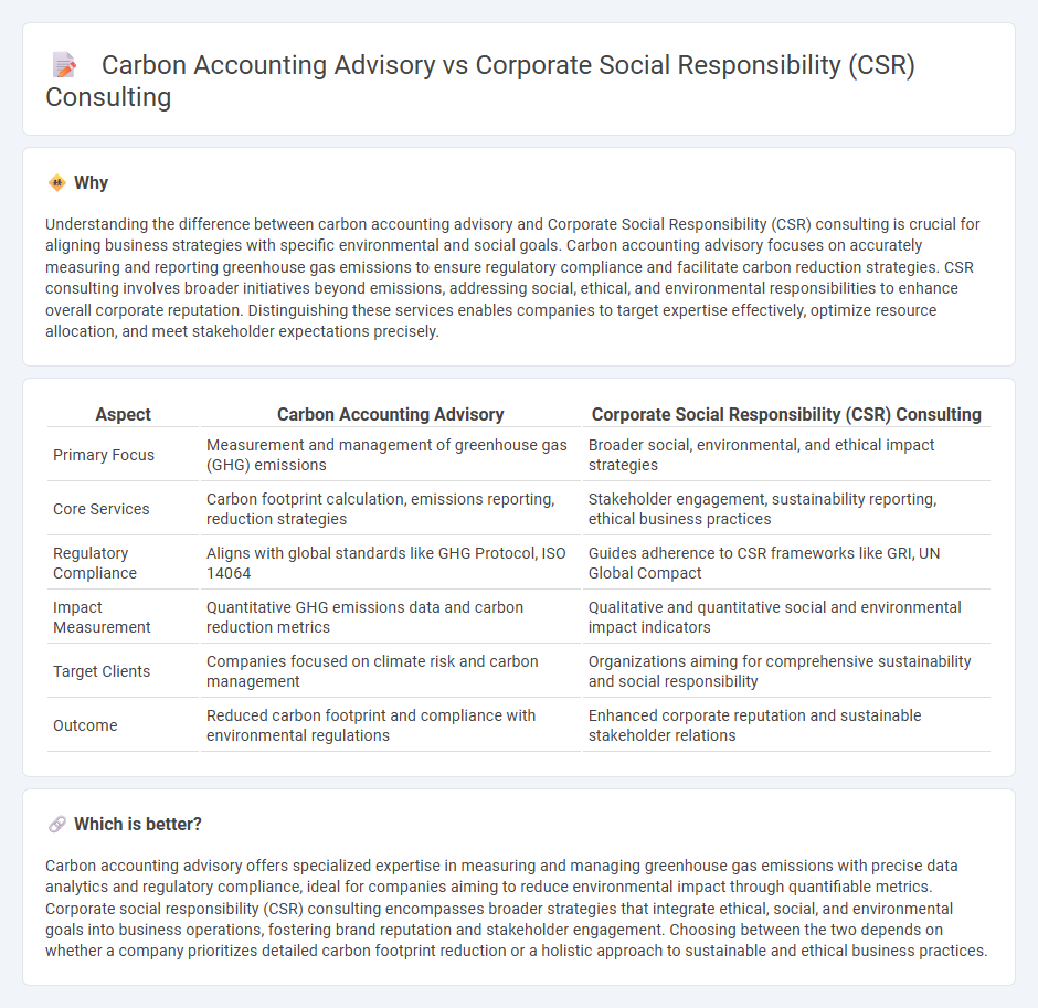 Carbon Accounting Advisory vs Corporate Social Responsibility (Csr) Consulting in Consulting