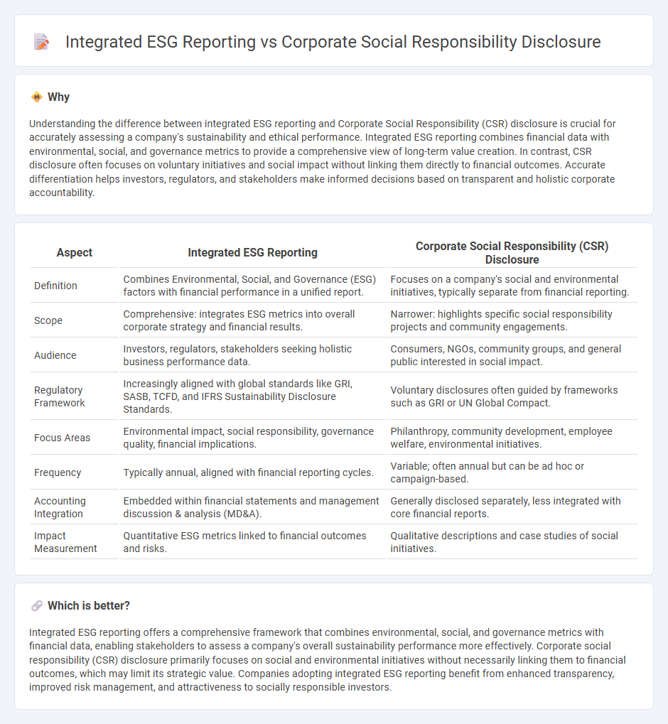 Integrated Esg Reporting vs Corporate Social Responsibility Disclosure in Accounting