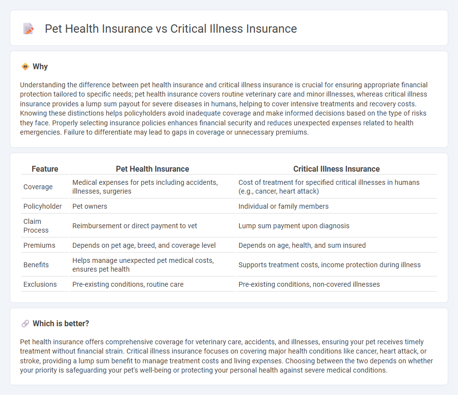 Pet Health Insurance vs Critical Illness Insurance in Insurance